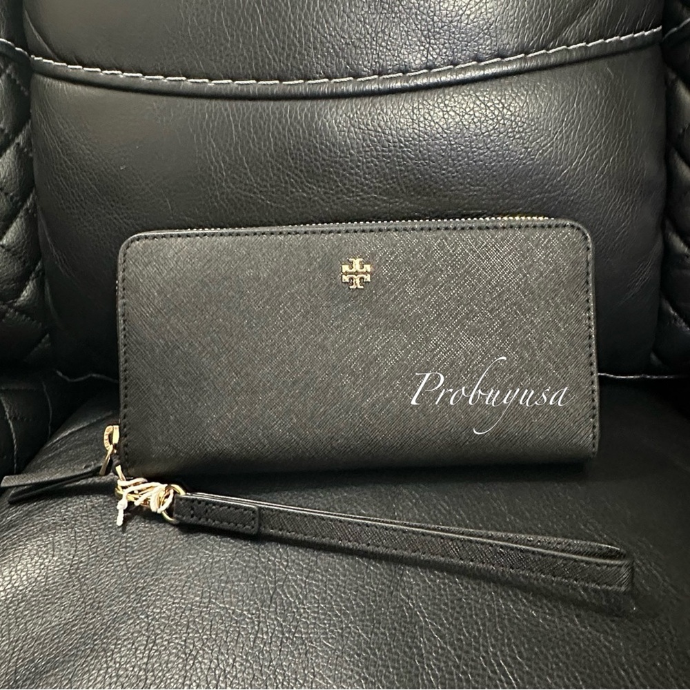 NWT Tory burch emerson wristlet zip continental large wallet